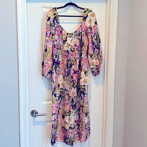 Floral Midi Dress - Long Sleeve